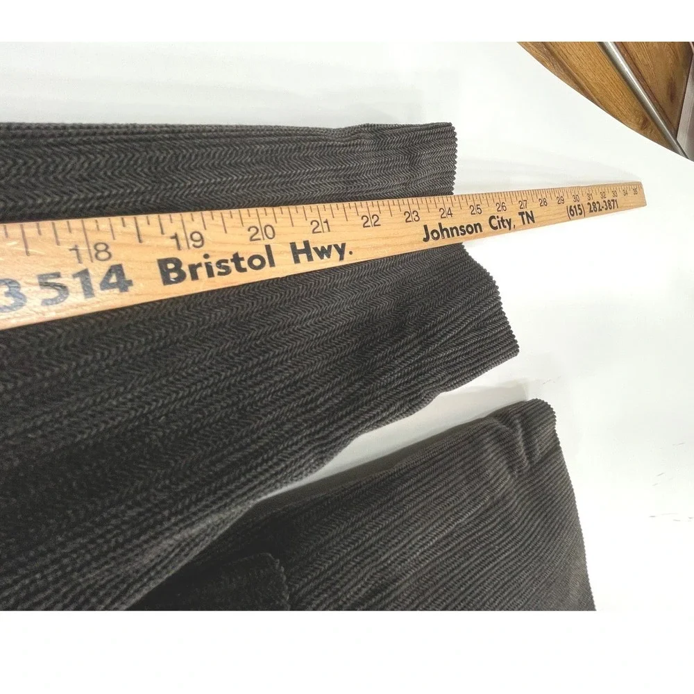 Chaps Mens Blazer 46L Sport Coat Grey Corduroy Herringbone Texture Preppy